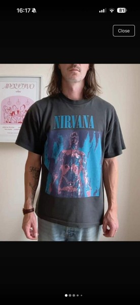Nirvana Sliver T Shirt Giant Single Stitch 90's Grunge