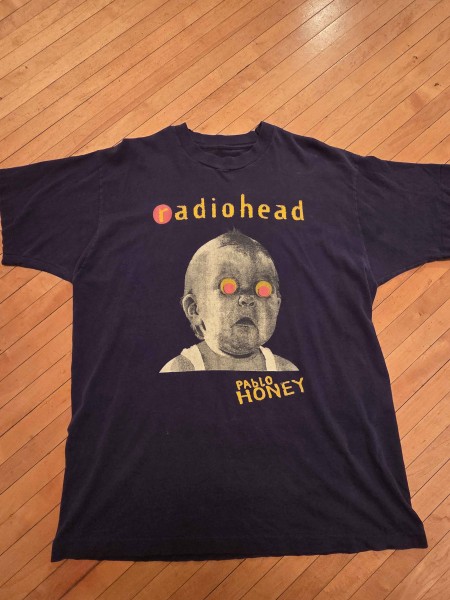 Radiohead Navy Pablo Honey with Unique KROQ Backhit