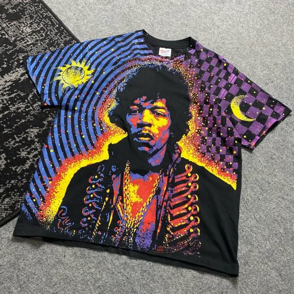 Jimi Hendrix Hanes Ultraweight Tag 1992 AOP Tee