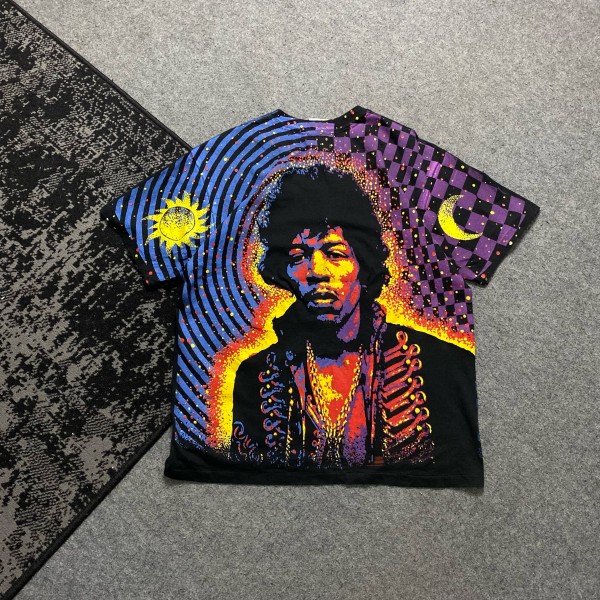 Jimi Hendrix Hanes Ultraweight Tag 1992 AOP Tee