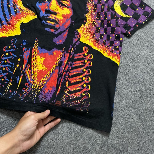 Jimi Hendrix Hanes Ultraweight Tag 1992 AOP Tee