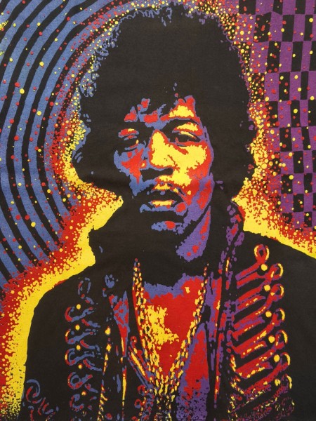 Jimi Hendrix Hanes Ultraweight Tag 1992 AOP Tee