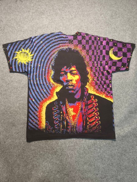 Jimi Hendrix Hanes Ultraweight Tag 1992 AOP Tee