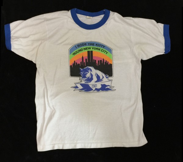 "I RODE THE KITTY 'ROUND NEW YORK CITY" mystery ringer tee