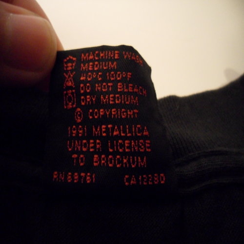 Info. on 1991 Brockum Metallica Shirt?