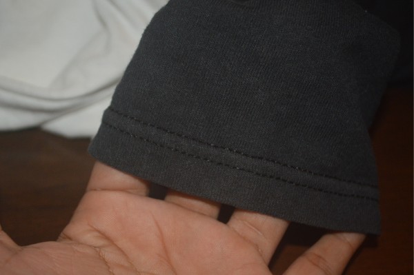 double stitching on the sleeve