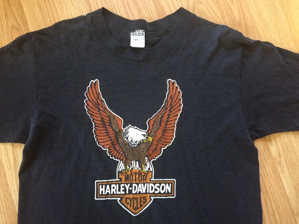 Harley Eagle Logo on 80s Mayo Spruce Tee