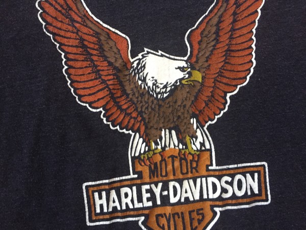 Harley Eagle Logo on 80s Mayo Spruce Tee