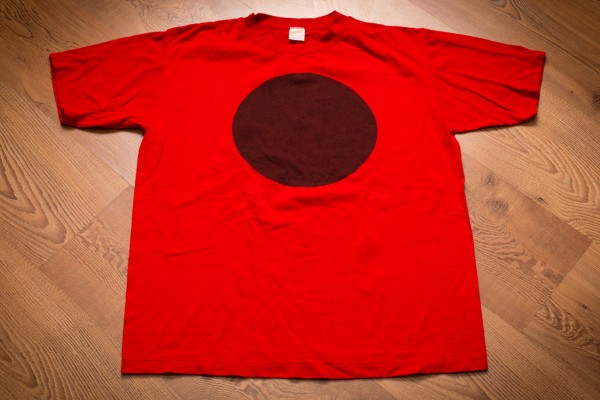 Big Black Dot on Red 80s Sportswear Tee