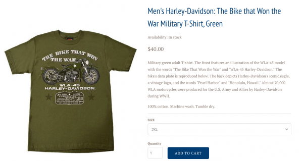 80's Harley-Davidson 'bike that won the war' t shirt?