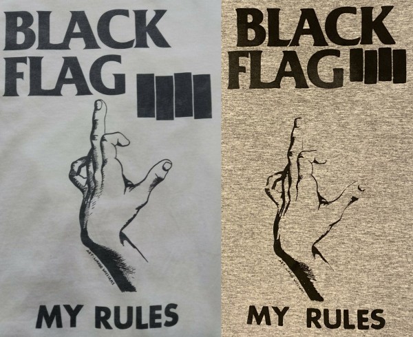 side by side black flag my rules shirt