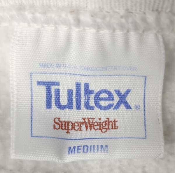 folded tultex superweight sweatshirt tag