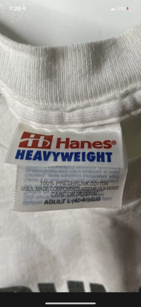 What year is this Hanes tag ?