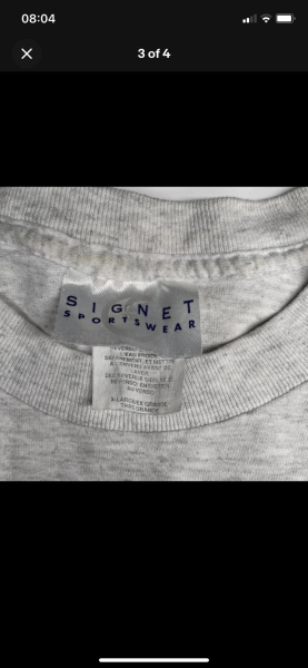 Signet sportswear tag