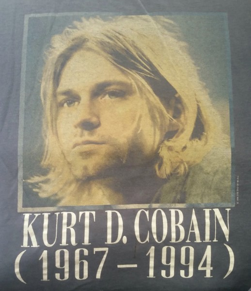 kurt D cobain memorial tee on black?