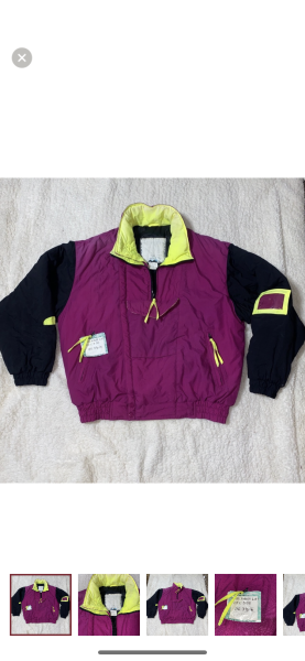 Need to figure out what brand this vintage neon ski jacket is, brand tag is faded but some still visible