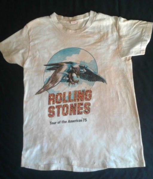 vintage rolling stones 1975 tour of the americas tshirt