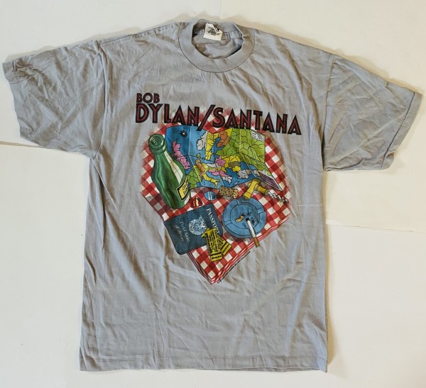 vintage 1984 bob dylan santana european tour t-shirt back
