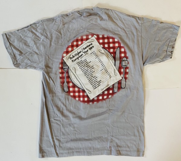 vintage 1984 bob dylan santana t-shirt back
