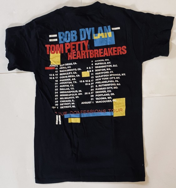 vintage bob dylan tom petty heartbreakers tour t-shirt back