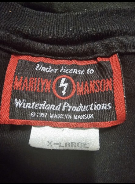 vintage marilyn manson winterland t-shirt tag