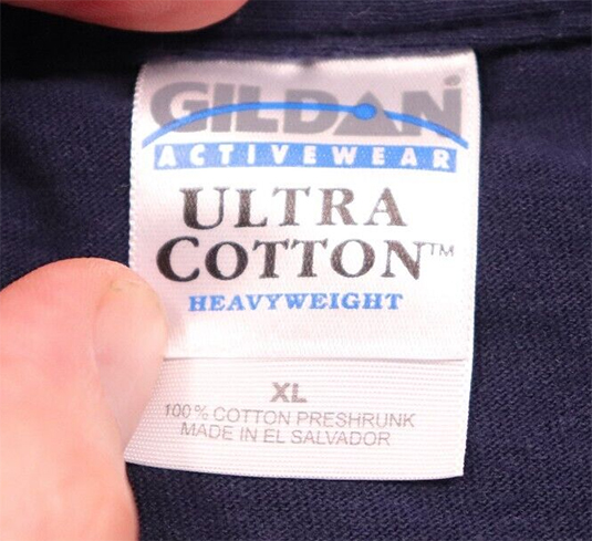 Fake gildan tag on 2004 Kanye t-shirt?