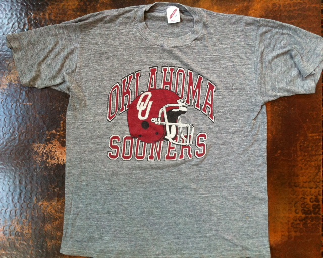 Vintage 1980s oklahoma sooners THIN soft shirt