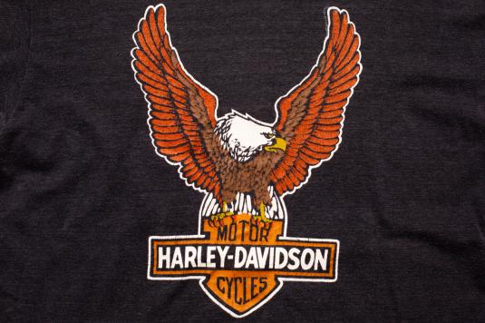 Harley-Davidson Eagle Logo T-Shirt M Mayo Spruce Vintage 80s