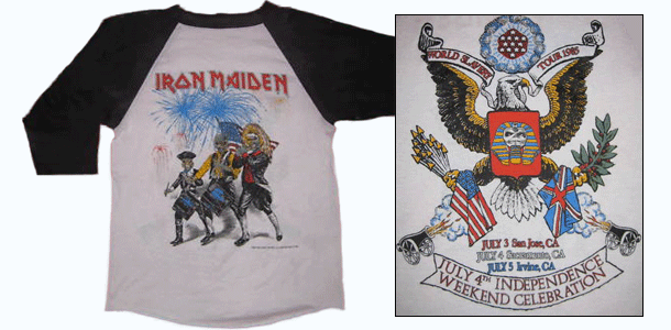 Vintage 1985 Iron Maiden 4th of July California Jersey
