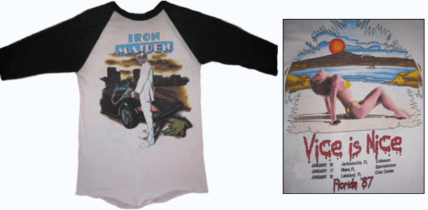 vintage iron maiden florida miami vice jersey 1987