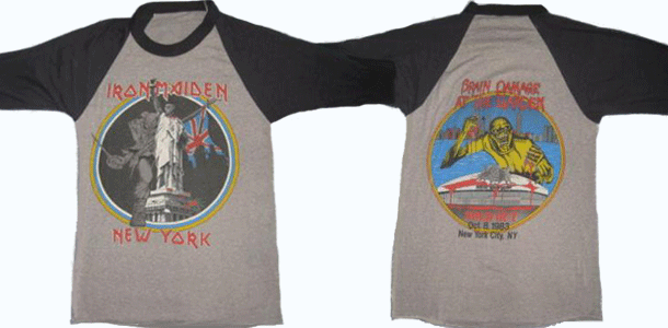 vintage iron maiden new york jersey 1983