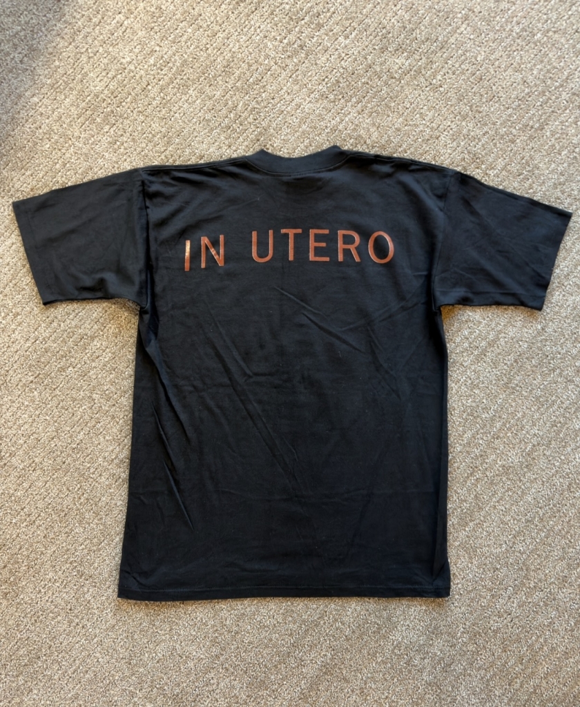Rare vintage nirvana black in utero t-shirt back