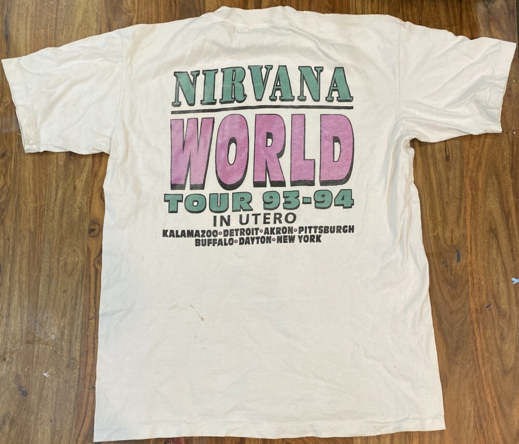 Vintage Nirvana World Tour In Utero Kalamazoo Detroit Akron Pittsburgh Buffalo Dayton New York