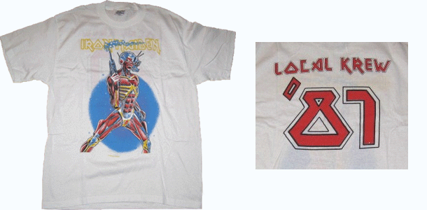 Vintage Iron Maiden Krew T-Shirt 1987 Somewhere