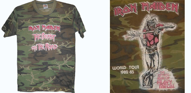 Vintage 1982 Beast on the Road World Tour Camo T-Shirt