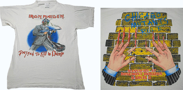 Vintage Iron Maiden Dressed to Kill in Chicago Tour T-Shirt 1987