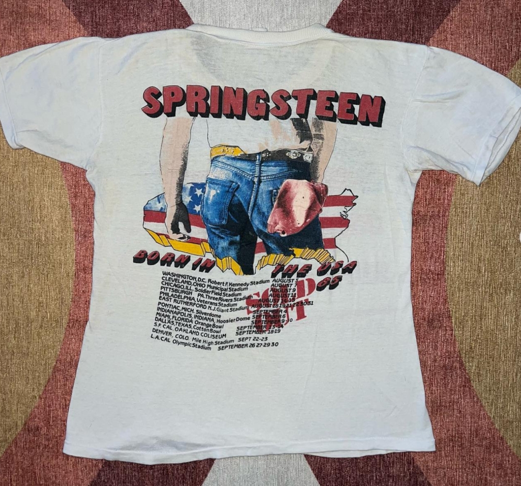 Vintage Bruce Springsteen Born Bootleg Mission Impossible T-Shirt Back SOLD OUT TOUR