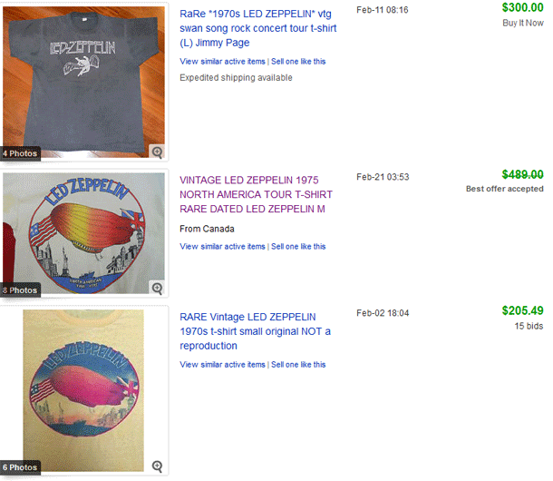 Led Zeppelin eBay Prices