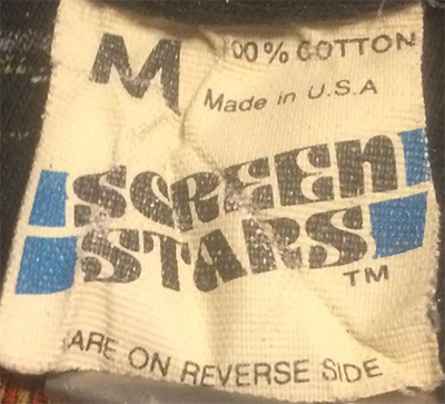 1981 Blue Bar Screen Stars Tag 100% cotton
