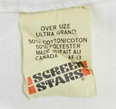 Screen Stars Over Size Made in Canada Tag