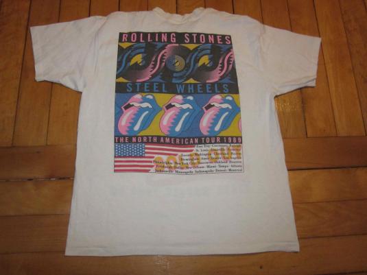 Vintage Rolling Stones 1989 T-shirt Steel Wheels Tour
