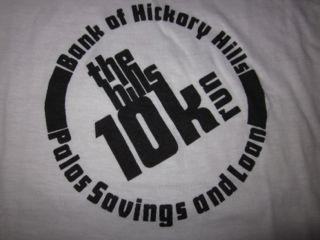 Vintage Running T-Shirt Ringer 1980s 1970s 50/50 10k hills