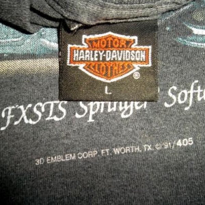Harley Davidson 3D Emblem 50/50 Soft Thin T-shirt