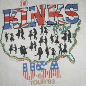 THE KINKS STATE OF CONFUSION USA 1983 TOUR JERSEY T-SHIRT