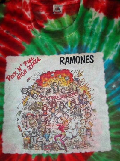 RAMONES 80s TOUR CONCERT ROCK N ROLL HIGH SCHOOL TIE DYE