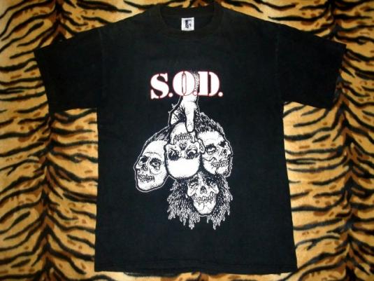 VINTAGE S.O.D STORMTROOPERS OF DEATH PUSHEAD DESIGN T-SHIRT