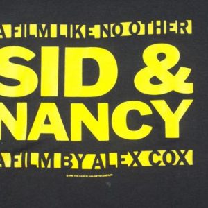 VINTAGE SID & NANCY 1986 MOVIE PROMO SEX PISTOLS T-SHIRT