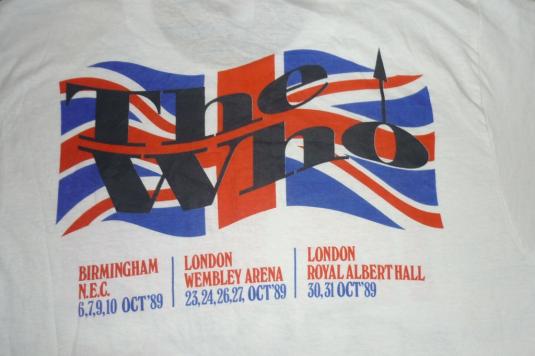 The Who Kids are Alright England 1989 Tour T-shirt