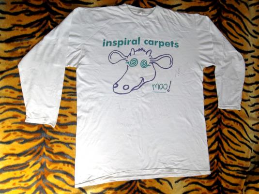 INSPIRAL CARPETS ‘MOO’ 1990 CLINT BOON SIGNED TSHIRT Defunkd