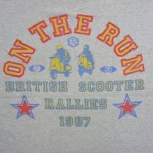 PIAGGIO BRITISH SCOOTER RALLIES 1987 T-SHIRT RARE